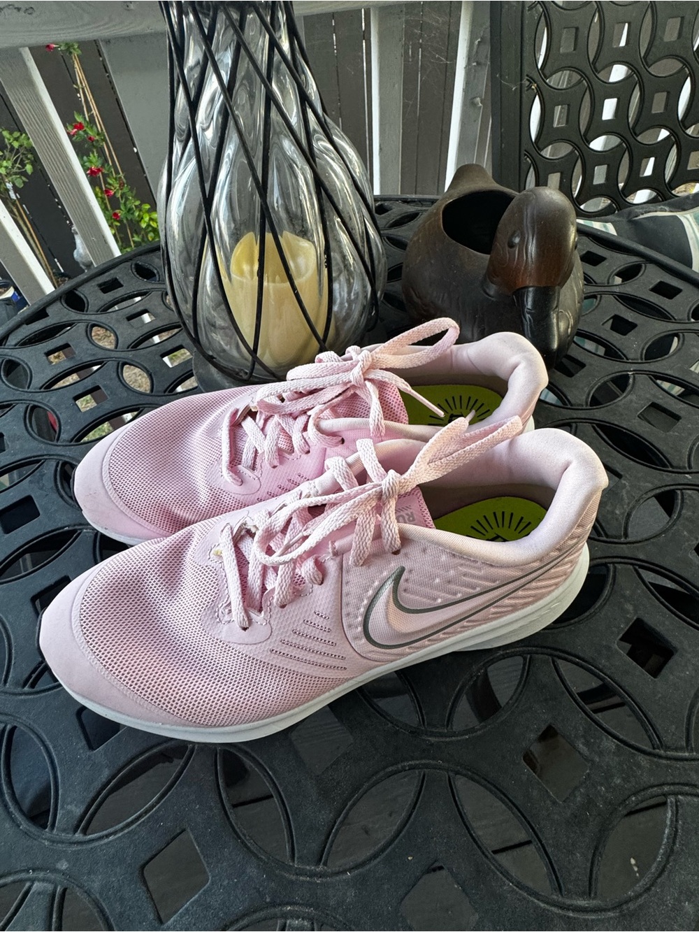 Nike Pink Mesh Kids Sneaker with Silver Swoosh
